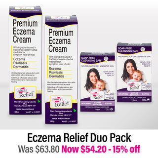 Eczema Relief Duo Pack – Cream & Cleansing Bar Bundle